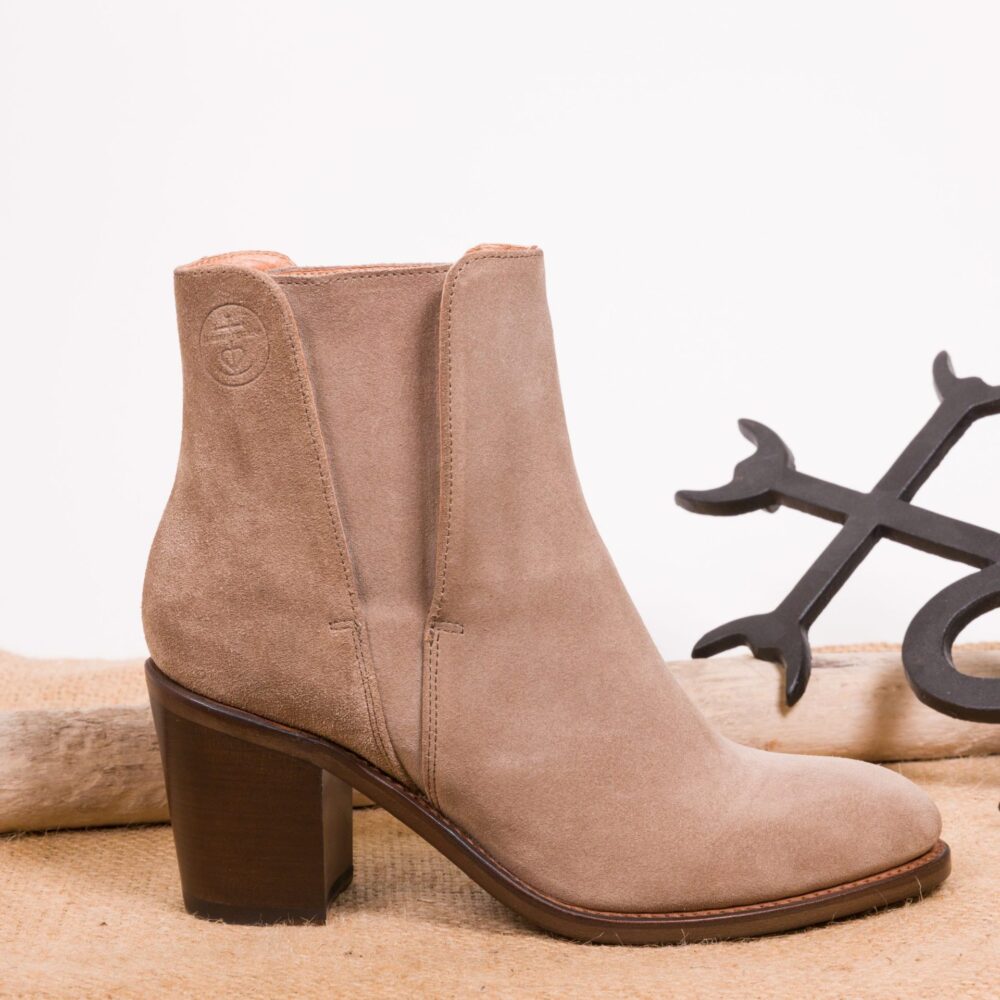 Women's suede low boot Ref LISE taupe - Image 2