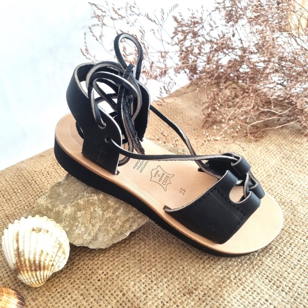 sandale camarguaise agathe noire