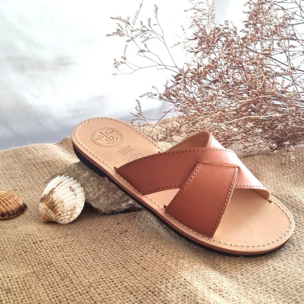 sandale camarguaise germain cognac